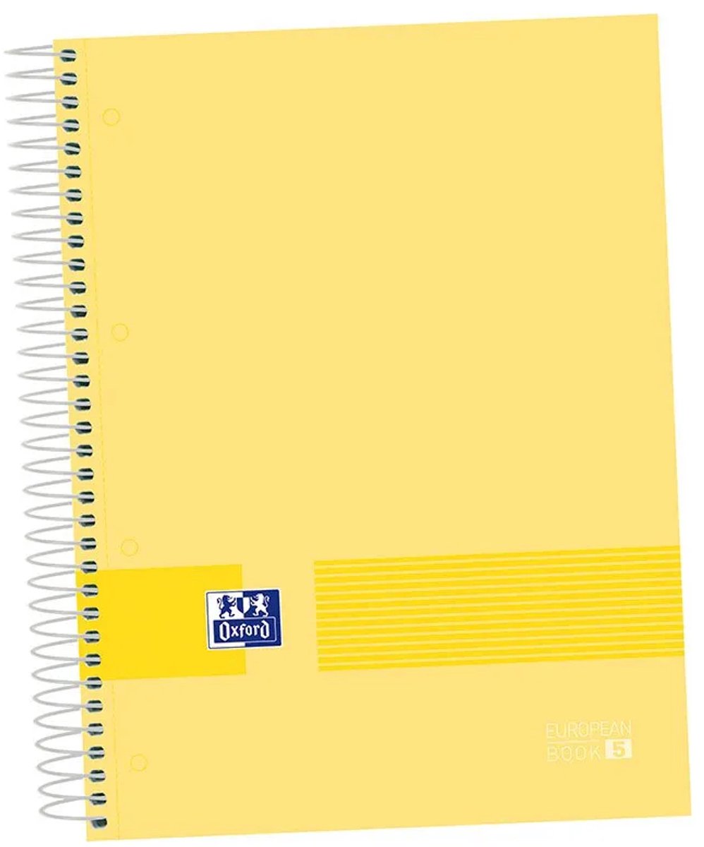 Oxford Hamelin A4+ Notitieboeken Extra Harde Kaft 5x5 120 Vel Pack Van 5 Bandkleuren 5 Eenheden Geel Kinderen
