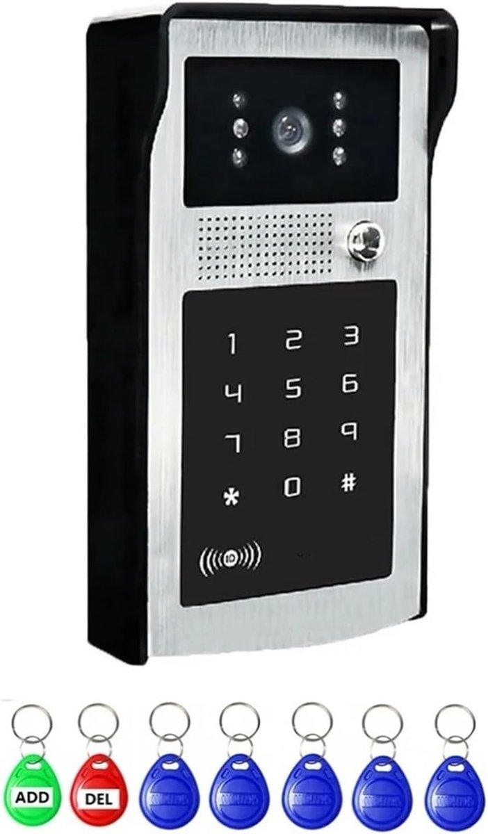 Video Deurbel Systeem - Slimme Intercom - Appartement Beveiliging - RFID Wachtwoord Ontgrendeling - 180x98x45mm