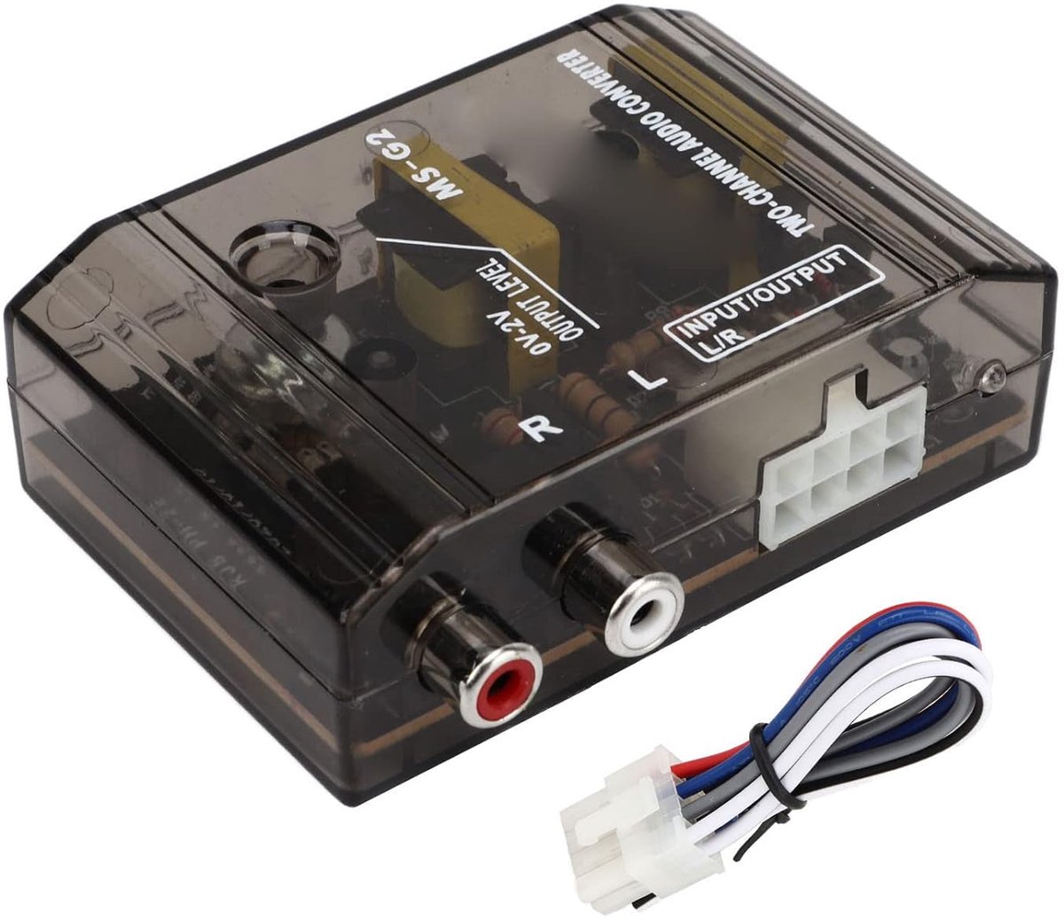 Audio Converter - Signaal Versterker - Auto Geluid - AccuBASS Controle - 15 x 13 x 3 cm