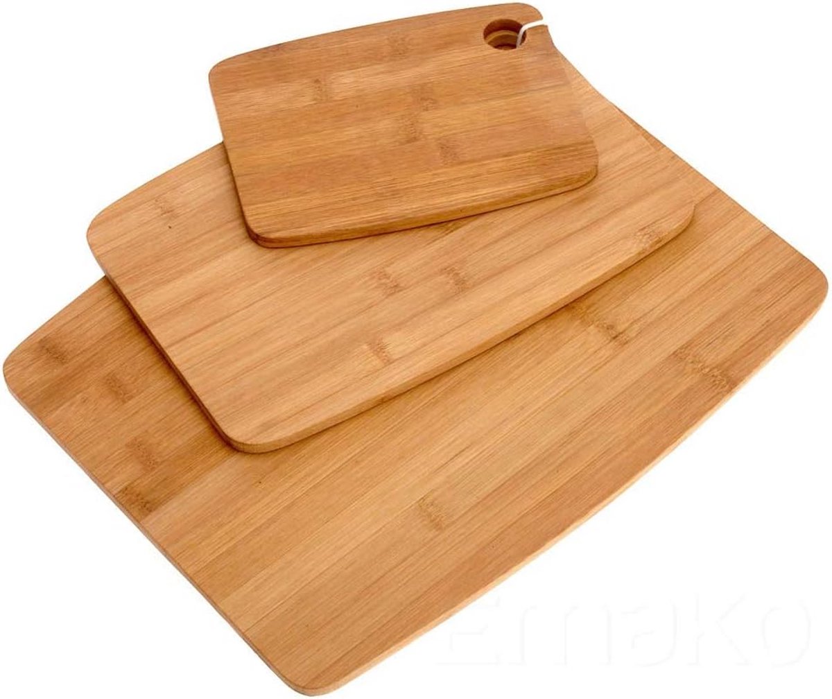 Set van 3 Bamboe Snijplanken - Duurzaam Houten Snijplank - 40x29 cm