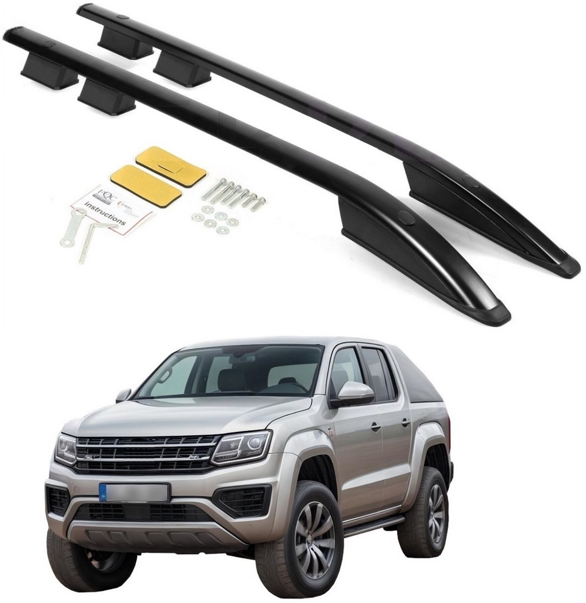 Dakrails VOLKSWAGEN AMAROK PICKUP VAN 2010-2020 Zwart Duurzaam Stevig