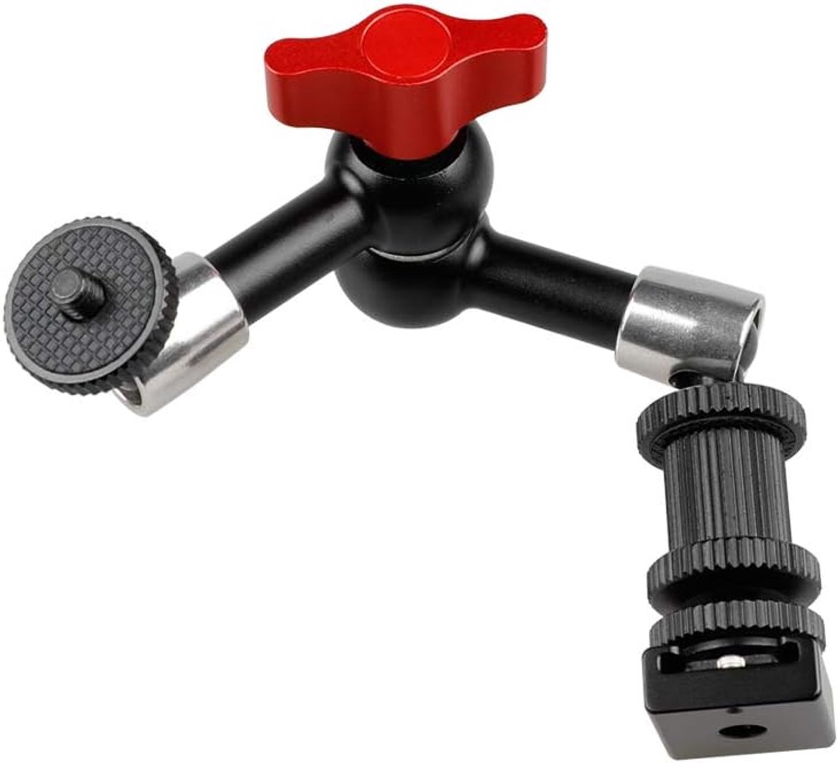 Allecta - Universele 7 inch scharnierende arm voor camera accessoires - verstelbare arm met cold shoe mount - stabiliteit voor LED licht en monitor - fotografie accessoire