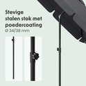 Stevige stalen staander met poedercoating, 34/38mm dik, van donkergrijze parasol.