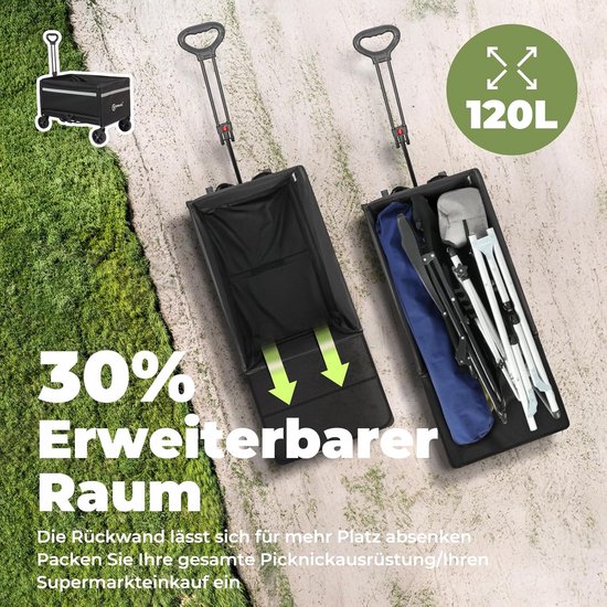 Bolderkar opvouwbaar - Stevig opvouwbaar frame - Strandwagen - Boodschappenkar van Bolderkar Opvouwbaar — afbeelding 3