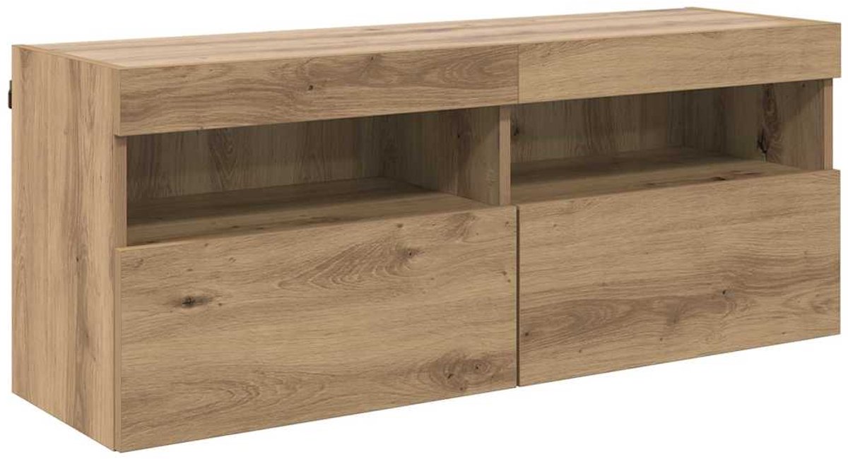 vidaXL - TV - Wandkast - 100 - x - 30 - x - 40 - cm - Artisan - Eiken - Bewerkt - hout