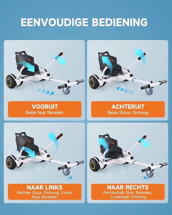 Hoverkart Stoel voor Hoverboard - Verstelbaar Zitje voor Volwassenen en Kinderen — afbeelding 2