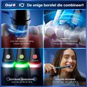 Vier panelen tonen rotaties, vibraties, drukbegeleiding en een stille ervaring van de Oral-B iO.