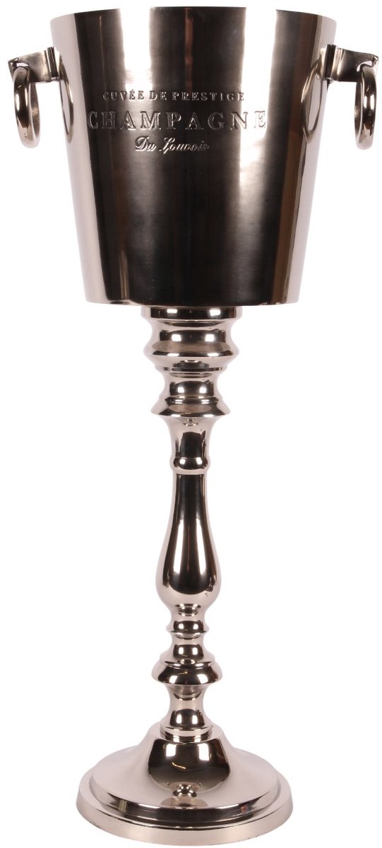Baroque - Wijnkoeler - Wijnkoeler op Standaard 66 cm - Zilver - Aluminium - 66x32x23 - Aluminium