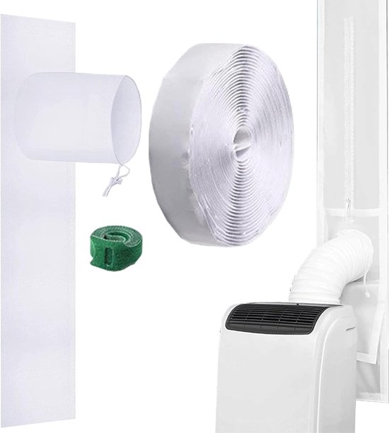 Universele raamafdichting voor mobiele airco en wasdroger, polyester, eenvoudig te monteren, diverse maten
