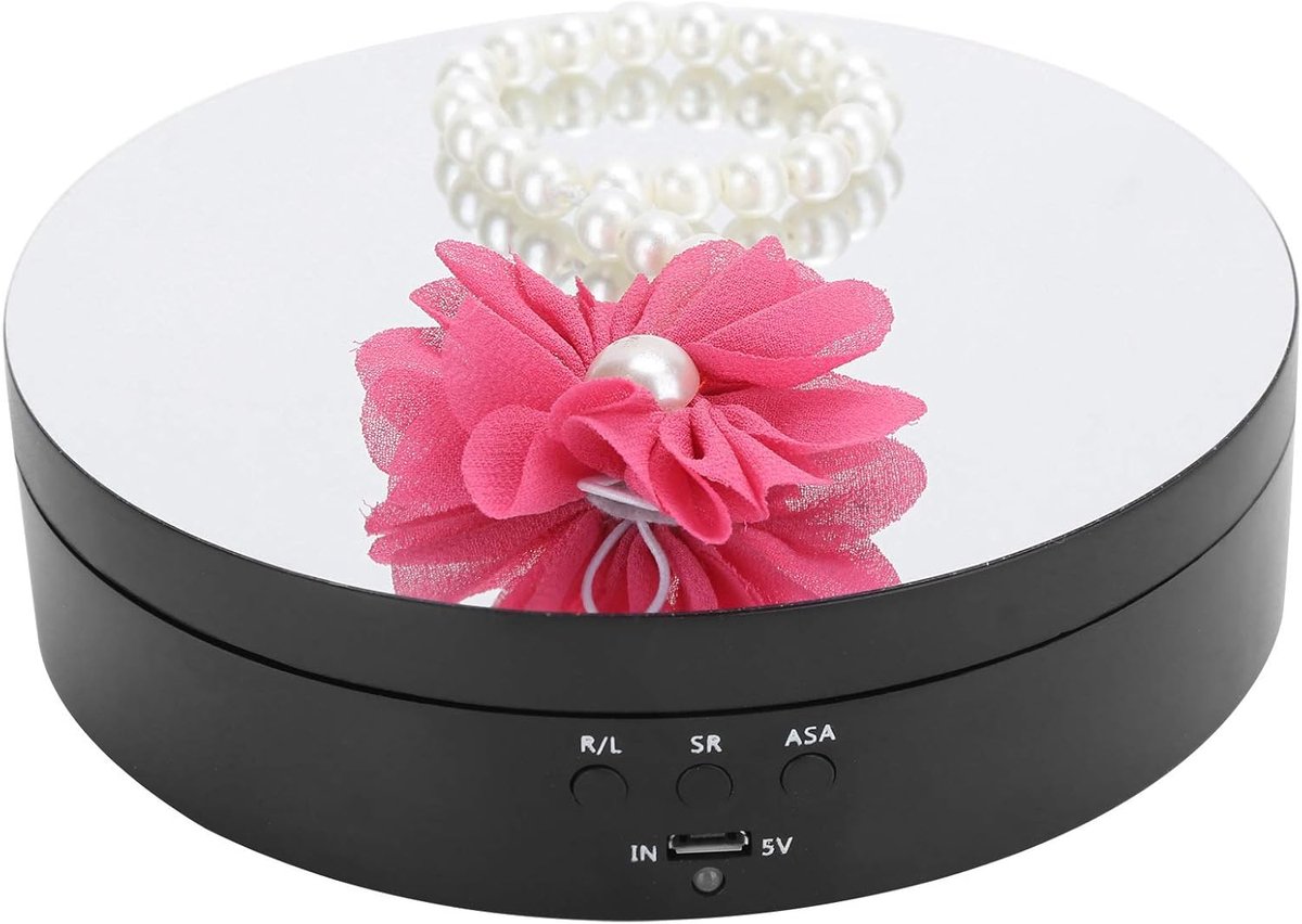 Elektrische Draaitafel met 3 Snelheden - USB Oplaadbaar Displaystandaard 360 Graden voor Sieraden, Horloges en Productfotografie