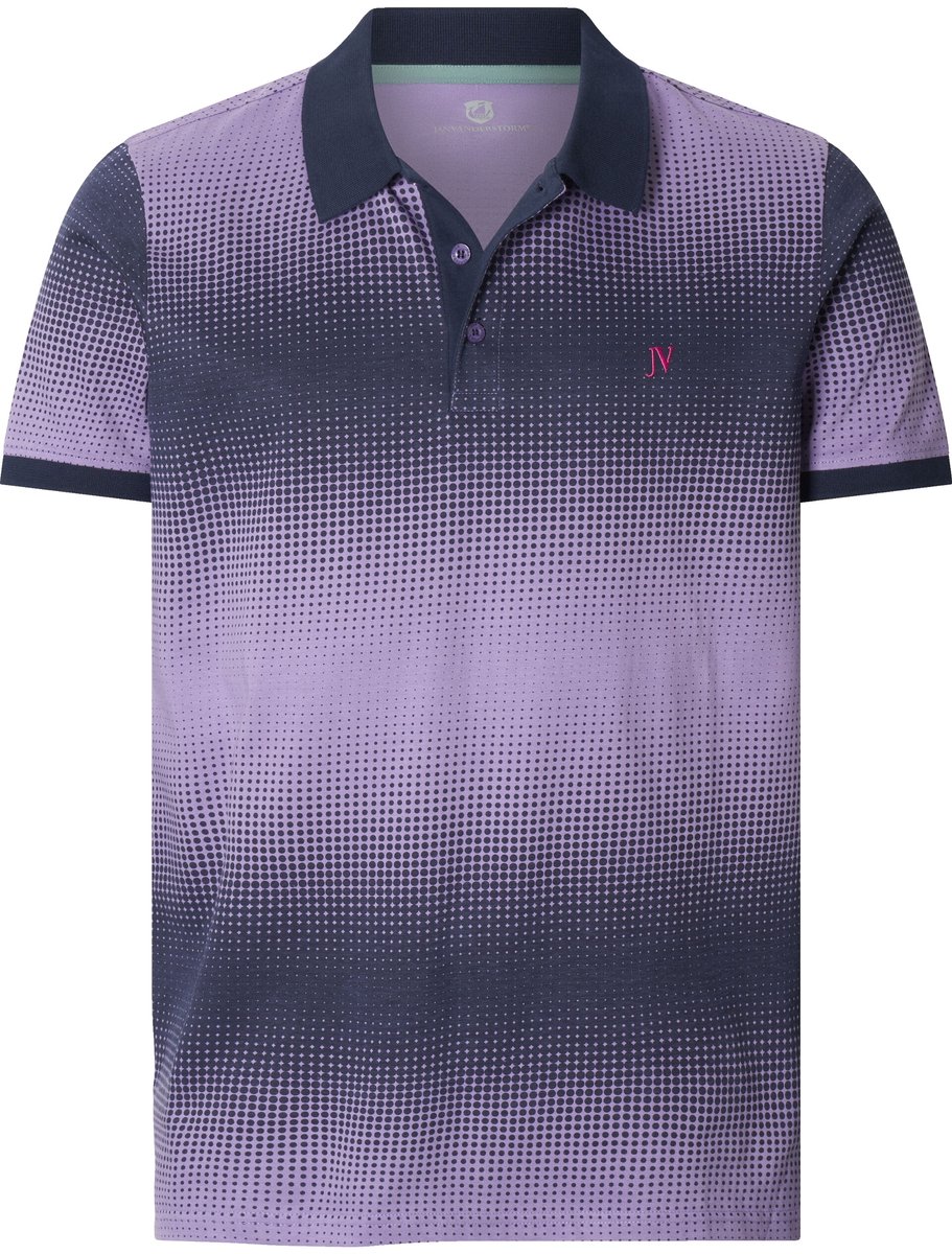 Jan Vanderstorm herren Poloshirt - 76/78 - donkerblauw - Plus Size