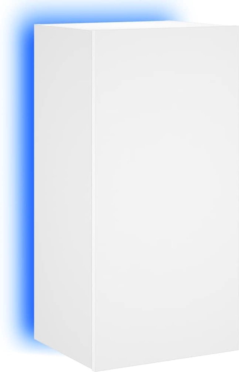 Zwevend TV Meubel met LED Verlichting Wit - Wandkast voor Televisie