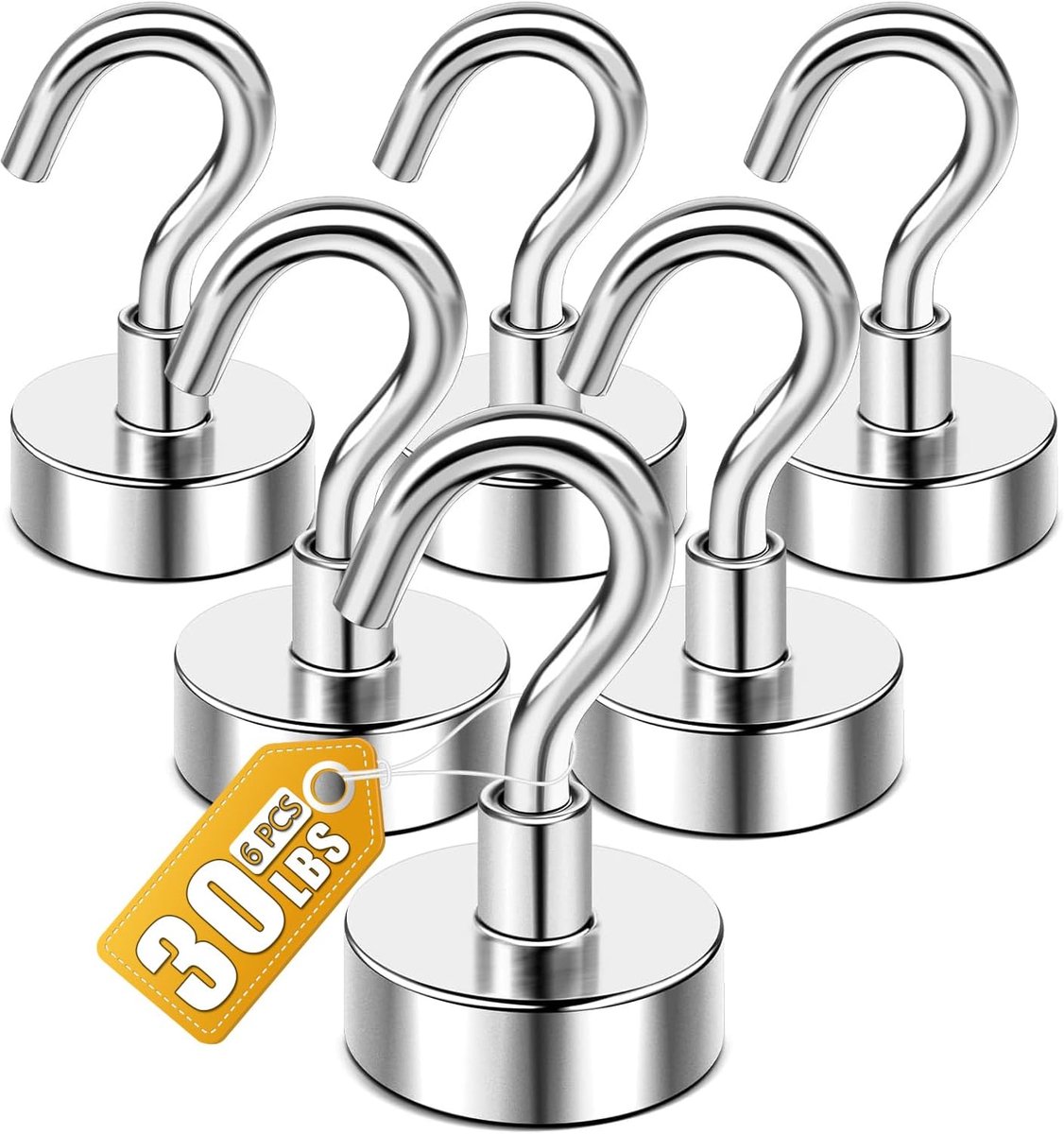 6x Sterke Magnetische Haken - Heavy Duty Ophanghaken voor Kasten, Koelkast of Werkplaats