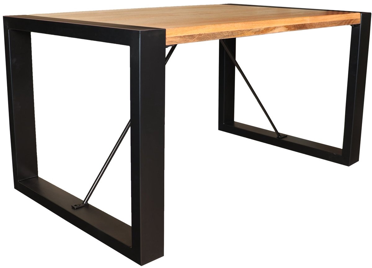 Eettafel rechthoekig mangohout Jonas lichtbruin 140cm duurzaam mango tafel eetkamertafel hout