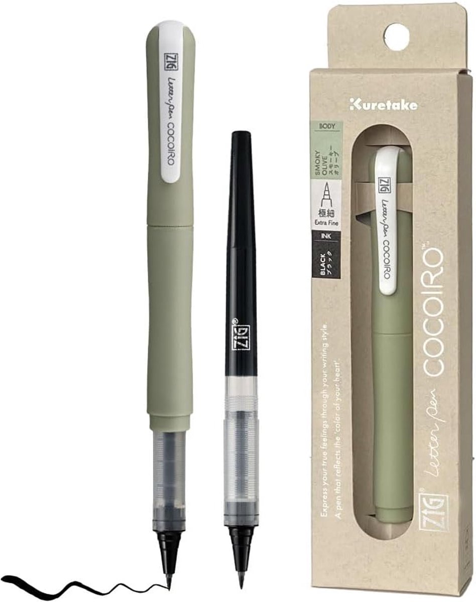 Hervulbare Brush Pen met Flexibele Tip voor Kalligrafie en Lettering - Zwart