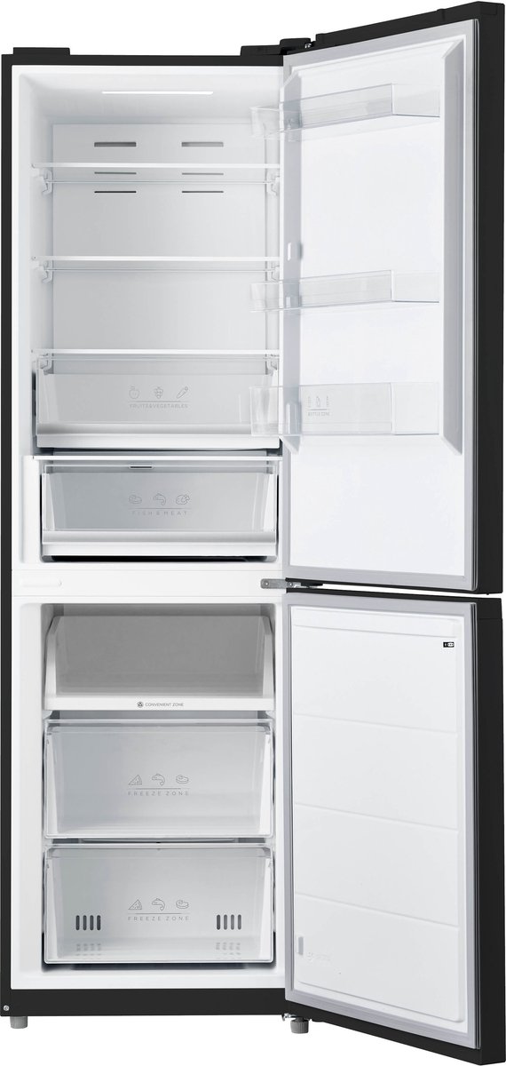 Inventum KV1851B No Frost energiezuinige koel-vriescombinatie - 185cm hoog - 334L - Zeer stil: 35 dB - Superkoelen - Supervriezen - Vrijstaand - Zwart — afbeelding 5