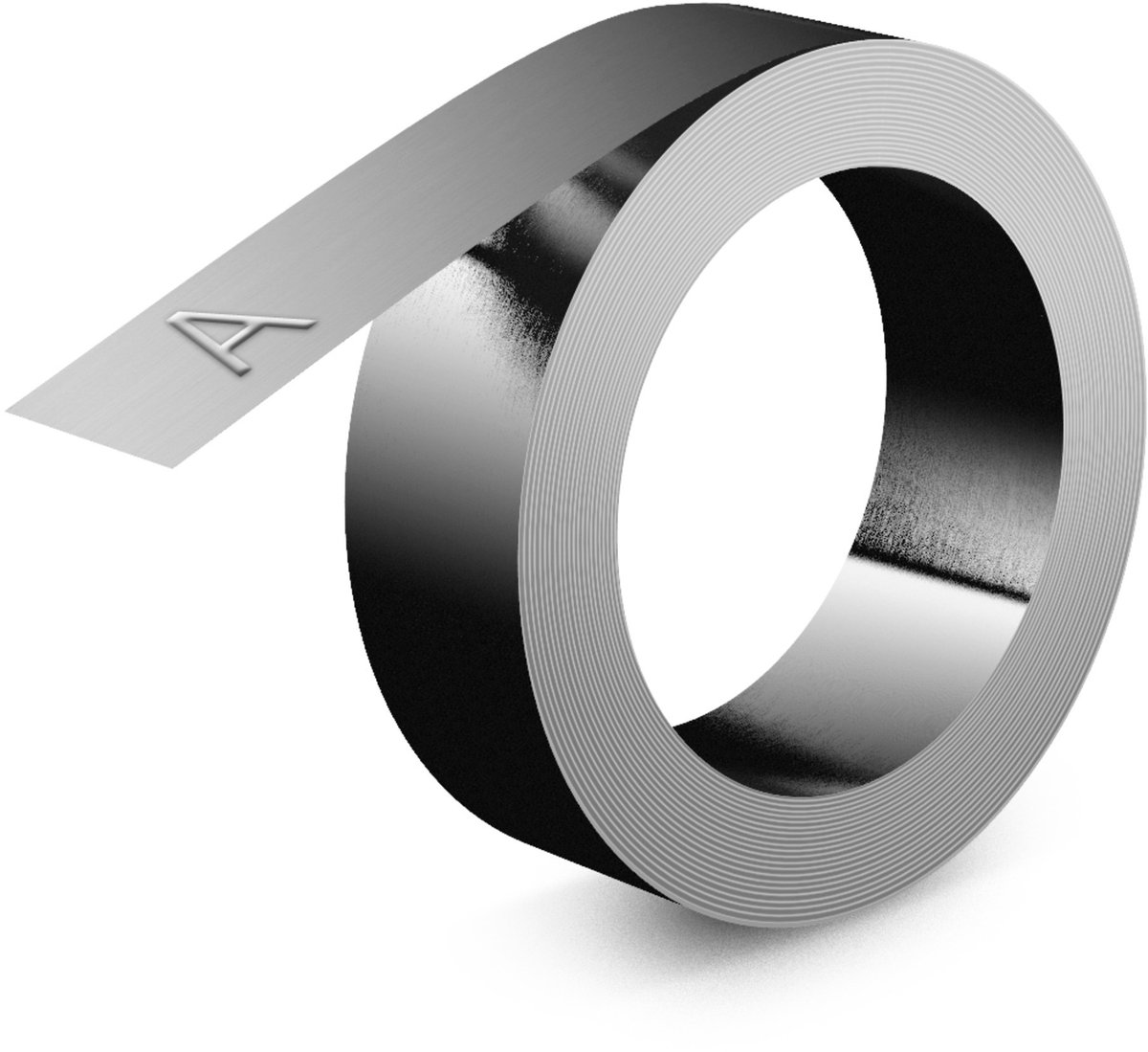 Relieftape dymo niet klevend rvs 12mm zilver