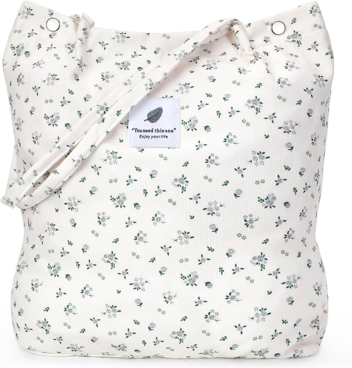Grote Corduroy Tote Bag Dames en Meisjes met Binnenvoering en Vakken