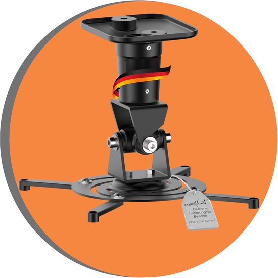 Universele plafondbeugel beamer 360° draaibaar kantelbaar 25° draagvermogen 15 kg zwart verstelbare montagearmen