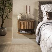 PS-Collection Zwevend Nachtkastje Ridge Mangohout Zandkleur Met Plank - nachtkast, nachtkastje, nachtkastjes, nachtkastjes industrieel, nachtkastje hout, nachtkastjes modern, nachtkastje zwevend