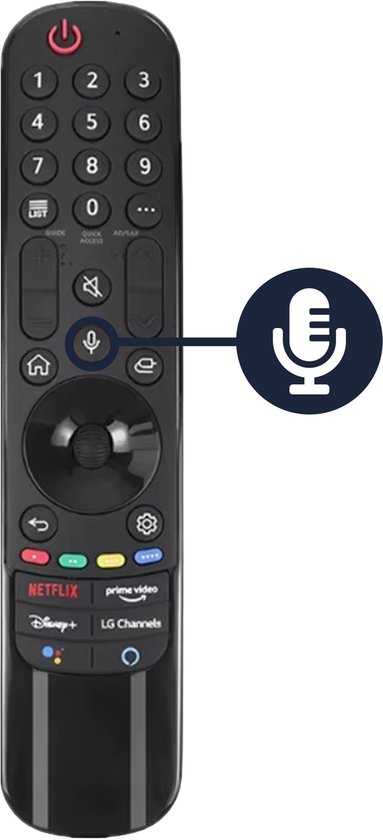 Télécommande Bedienbaas compatible avec LG AKB76036509 (Voice) - Compatible avec les téléviseurs OLED, QLED, NanoCell et 4K UHD Smart TV