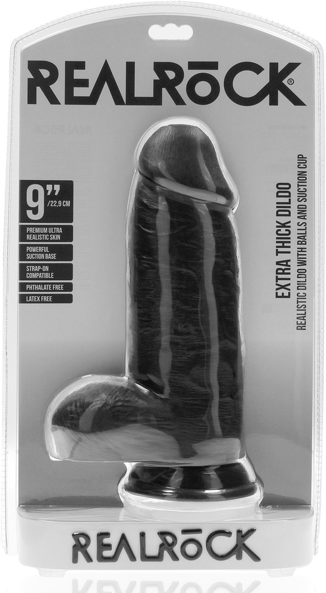 Extra Thick Straight with Balls 23 cm - Black