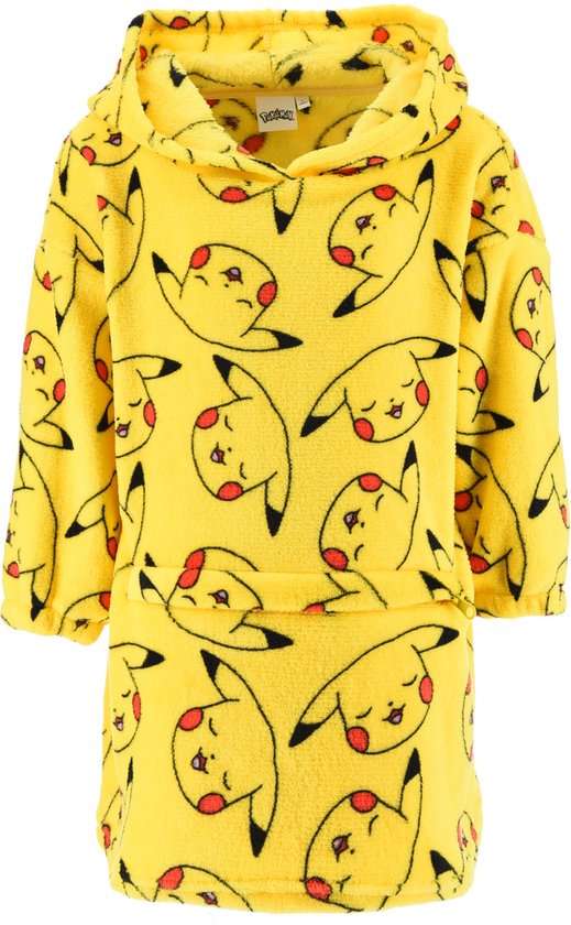 Pokémon - Sweat à capuche - Taille 104 - Jaune - Pokémon - Snuddie - Poncho