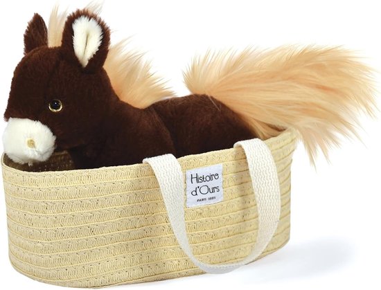Knuffelpaard Palomino Liggend in Rietmand - Zacht Pluchen Dier - 25 cm - Geschikt Vanaf Geboorte — afbeelding 2