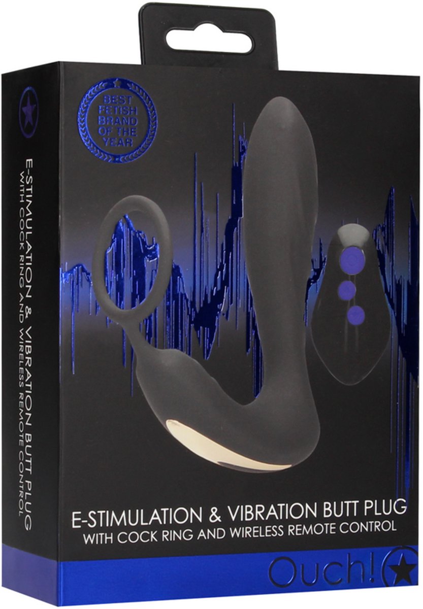 E-stim Vibrerende Butt Plug Cockring