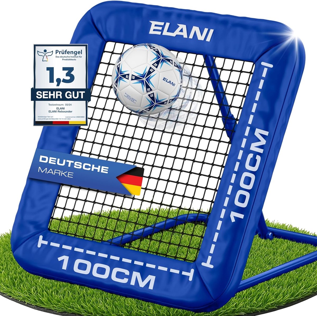 Voetbal Rebounder Trainingsmuur 1x1m met Beschermrand voor Balcontrole en Keepersoefeningen