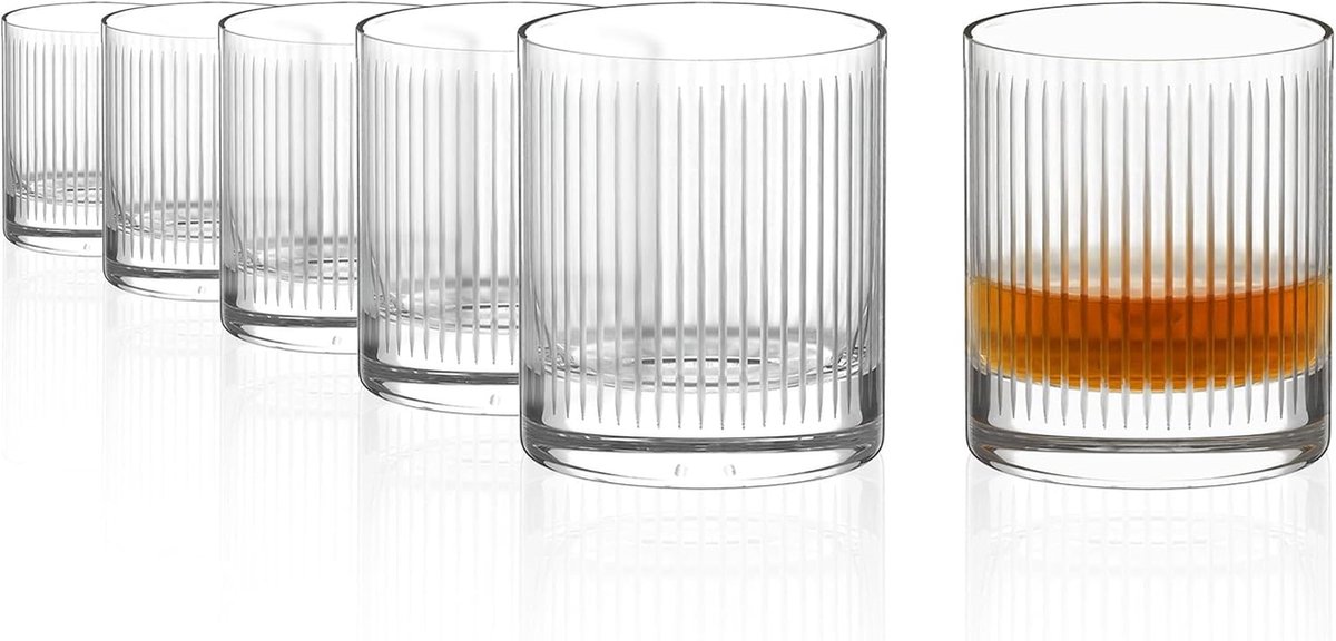 Set van 6 Premium Whiskyglazen 320 ml - Tijdloos Design Kristallen Tumblers
