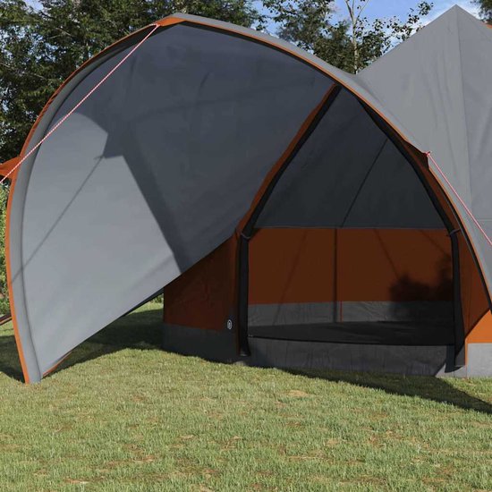 vidaXL - Teepee - Tent - voor - 7 - Personen - Grijs - en - Oranje - 600 - x - 600 - x - 347 - cm van Merkloos — afbeelding 5