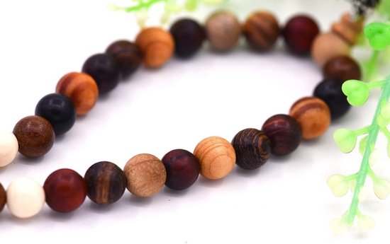 Natuurlijke Houten Gebedskralen Armband & Ketting - Mala Yoga & Meditatie — afbeelding 4