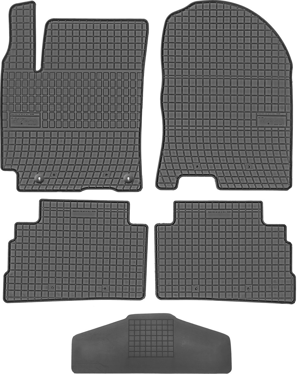 Max-Dywanik Frogum - Auto Vloermatten Set - Hyundai Kona 2017-2023 - Zwart - Ademend