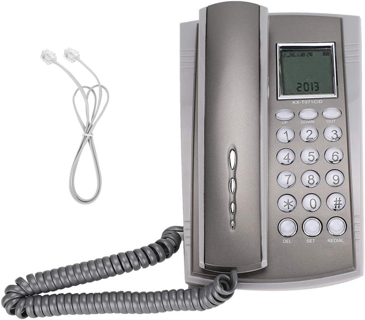 Vaste Telefoon - Tafel Wandtelefoon - Duidelijke Communicatie - Vergrote Toetsen - 2 Meter Snoer - Grijs