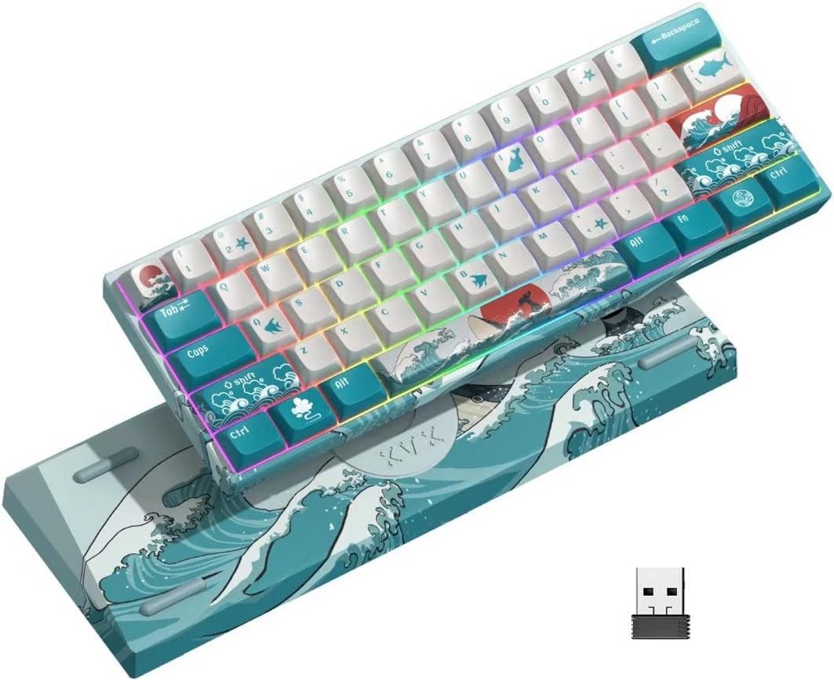 60% Mechanisch Toetsenbord Draadloos Compact met RGB Verlichting