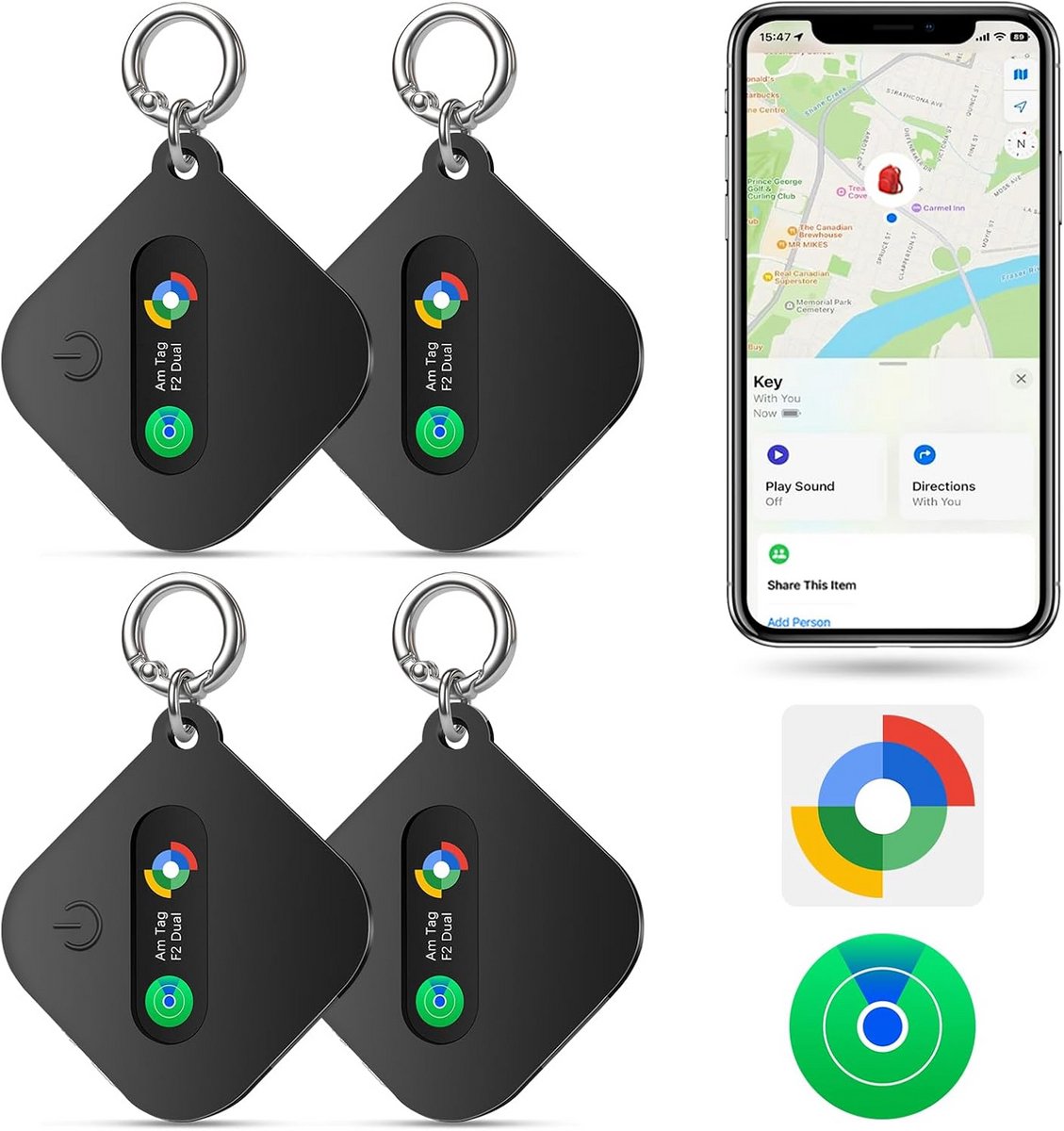 Bluetooth Tracker voor Sleutels, Portemonnee en Bagage - Waterdicht & Batterij Vervangbaar