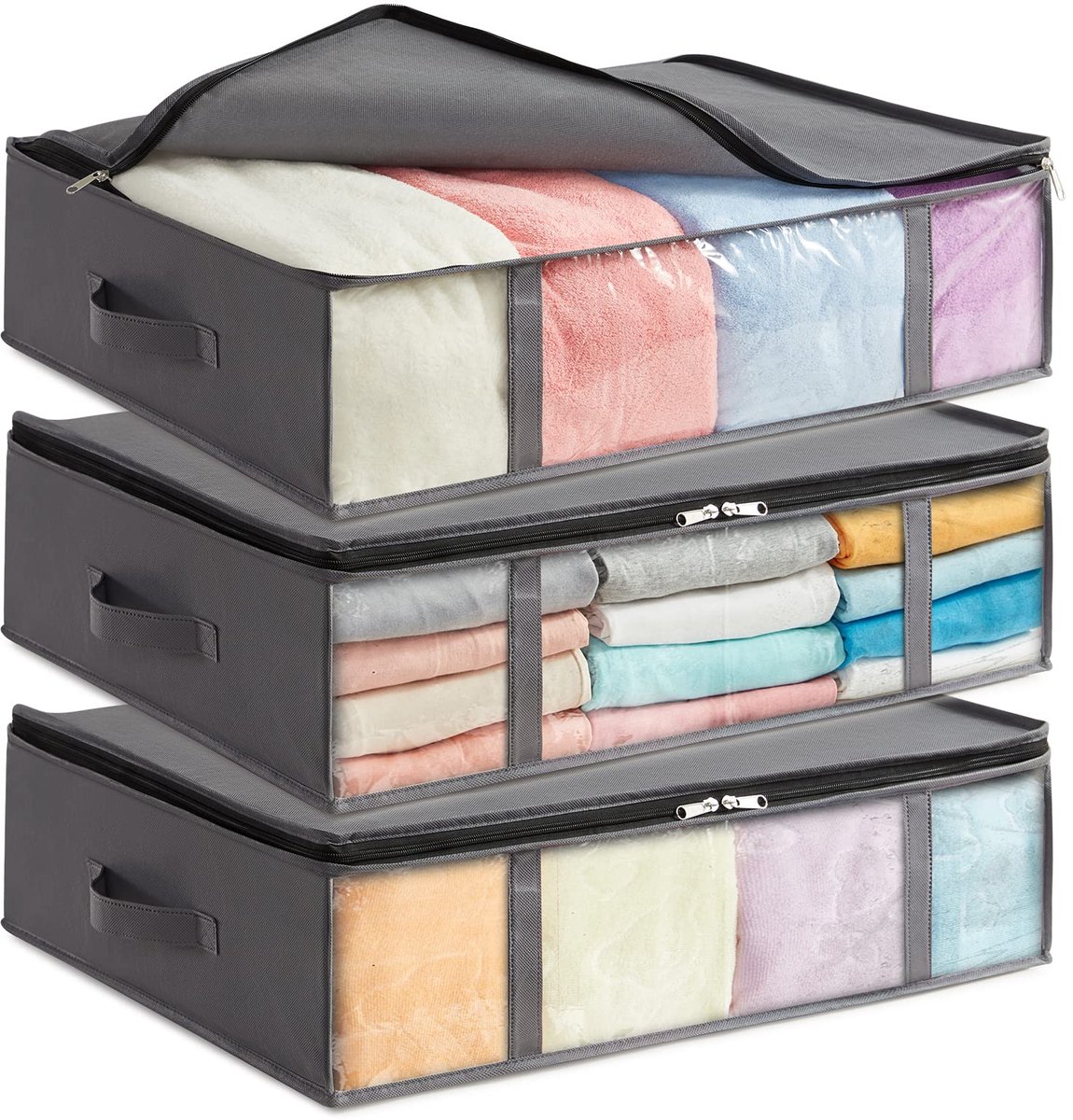 Opbergdozen onder het bed - Faltbare opbergzakken - Capaciteit 40L - Set van 3