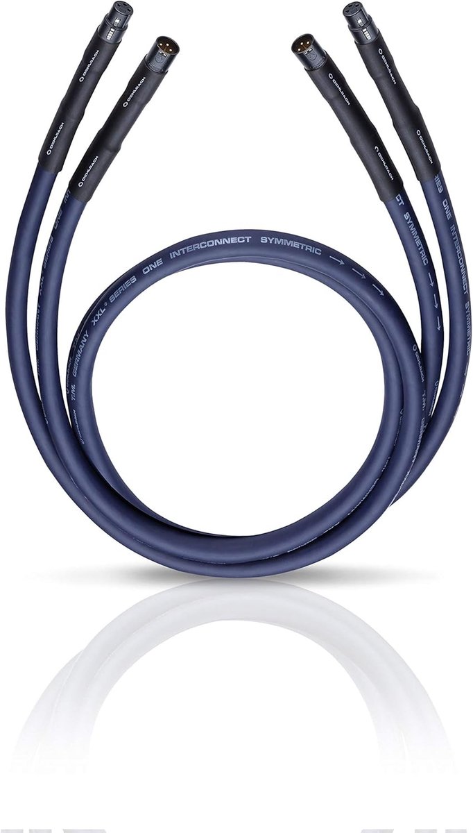 High-End Audiokabel met XLR-stekker - Symmetrische Stereo Kabel voor CD-speler en Versterker - 2 x 1 Meter - Blauw