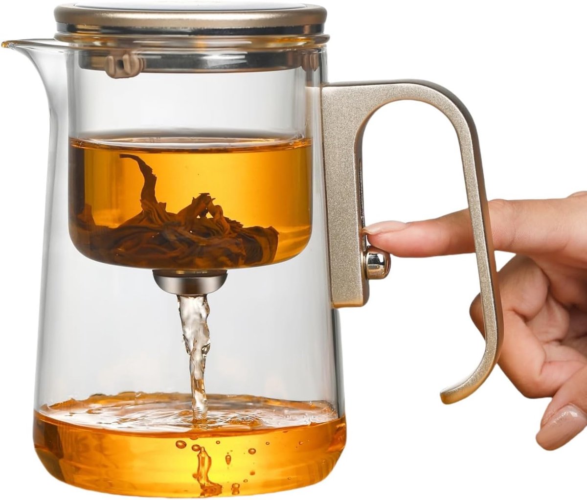 Creatieve Magnetische Glazen Theepot met Infuser en Zeef - 800 ml
