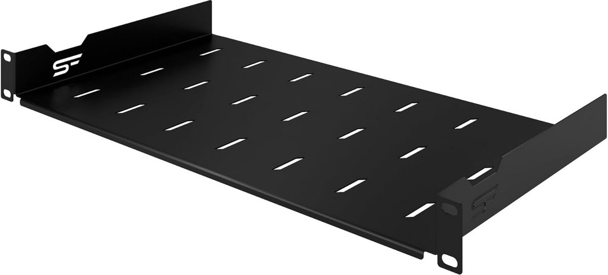 Vaste Legplank 1U 19 Inch Zwart Metaal voor Serverkast en Netwerk (250mm)