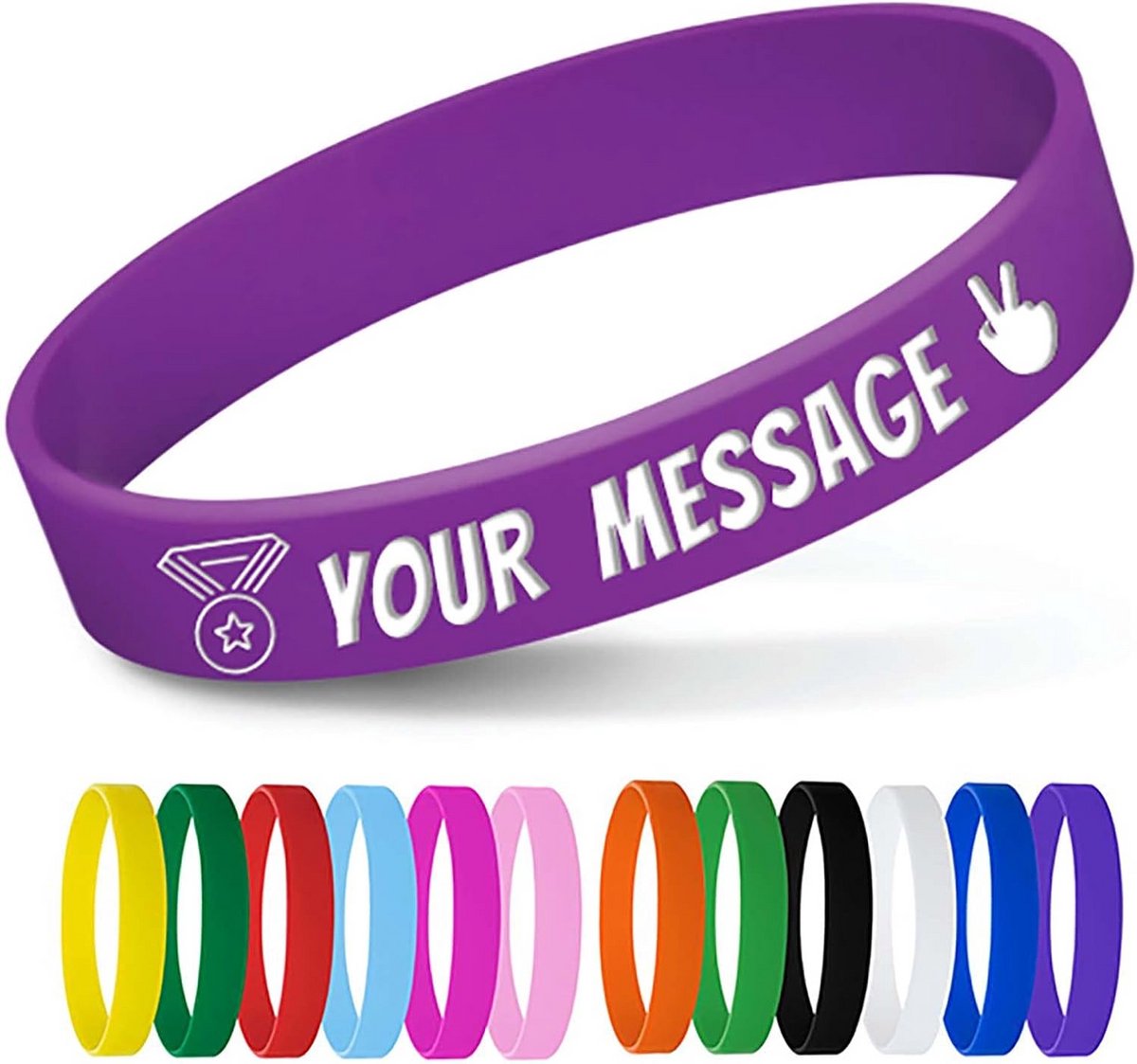 Gepersonaliseerde Siliconen Polsbandjes met Tekst - Bedrukken voor Evenementen, ID of Motivatie