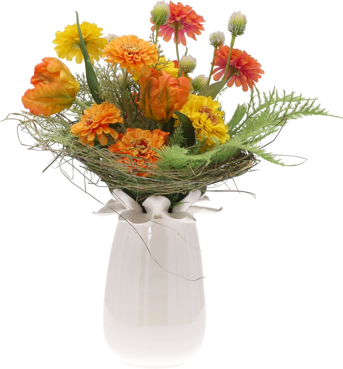 Kunstboeket Inge Dordrecht 35 cm oranje