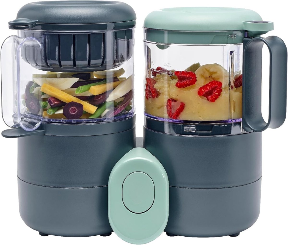 DYNA®Stoomkoker baby - Baby Stomer en Blender - 4-in-1 Multifunctionele Baby Cooker - Grijs- 35cm x 19cm x 30cm