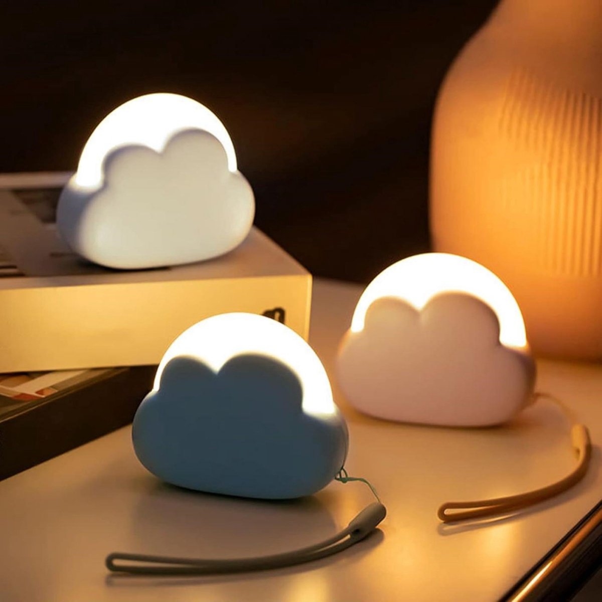 GELLDG LED-nachtlampje voor kinderen - 1 stuk - Dimbaar nachtlampje voor kinderen - Geschikt voor slaapkamers, kinderkamers en babykamers - Draagbaar en oplaadbaar via USB - Nachtlampje voor meisjes - Wit