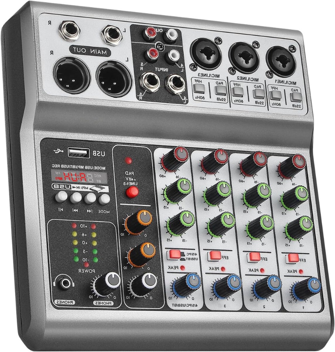 Core® Audiomixer – Streaming – DJ-Draaitafel – DJ-Mixset – Grijs - 21 cm x 21 cm x 7 cm