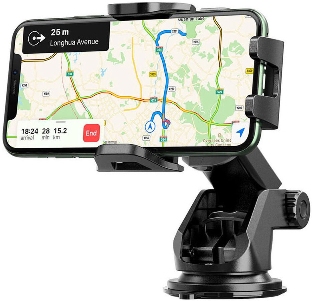 Hoco Telefoonhouder Auto Dashboard/Raam - GSM Houder - Stevige Zuignap - 360° Verstelbaar - Eénhandsbediening Auto Houder - Universeel - Auto Accessoires – foto 4