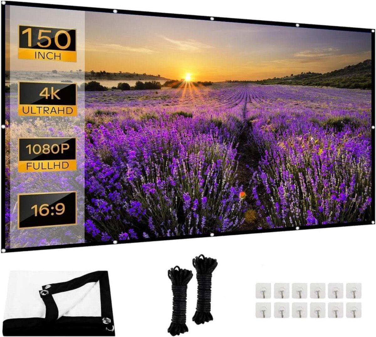 Projectiescherm 150 inch HD - Stevig en Kreukvrij Films & Presentaties