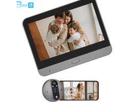 Digitale Deurspion | Camera | Wifi | Tuya App | Draadloze installatie | Tweeweg audio | 3MP HD | Wit