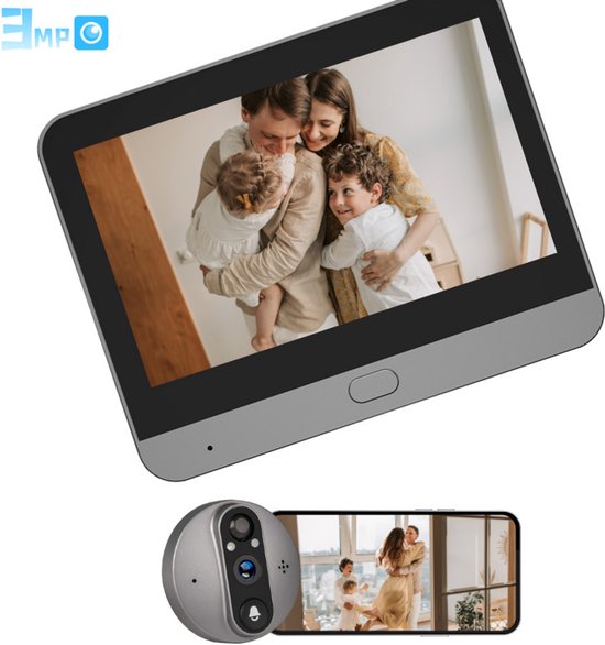 Smart Digitale Deurspion met Nachtzicht en Tweeweg Audio - €159,95